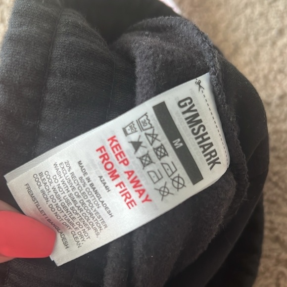 Gymshark Black Fleece Jogger Sweatpants Slim Fit Black White Logo - Picture 6 of 8